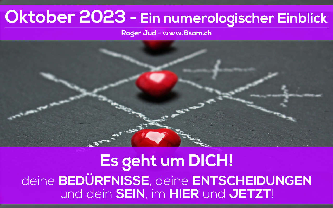 Oktober 2023 Banner zum numerologischen Einblick von Roger Jud - 8sam.ch